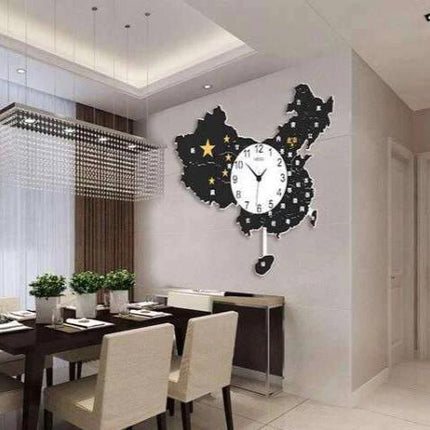 Väggklocka med design av Kinas karta