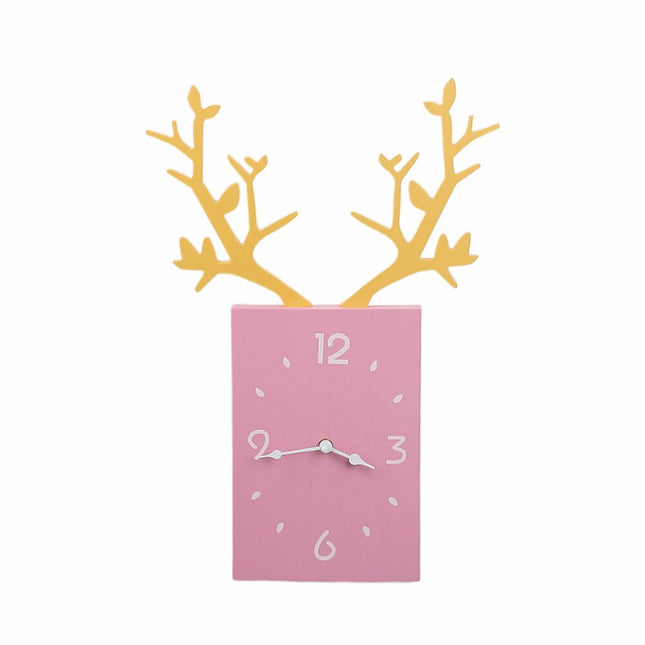 Nordisk design väggklocka med hjorthorn