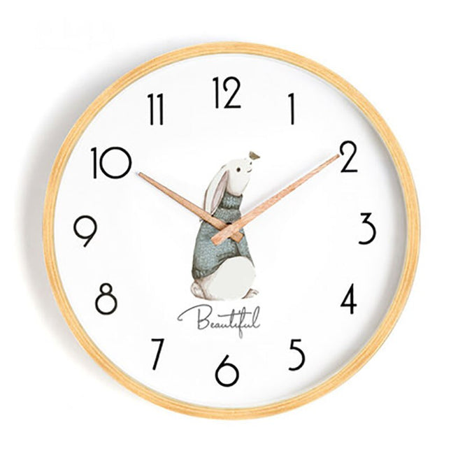 Rund Väggklocka i Ljust Trä