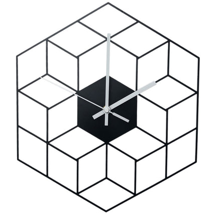 Geometrisk Väggklocka i Metall Hexagon