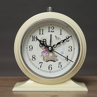 Klassisk analog bordsklocka med Eiffeltorn