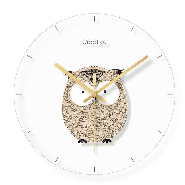 Rolig väggklocka för barnrum räv