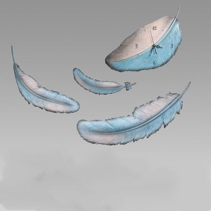 Väggklocka i Form av en Fjäder