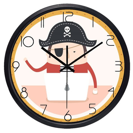 Väggklocka för barn med tecknad mops