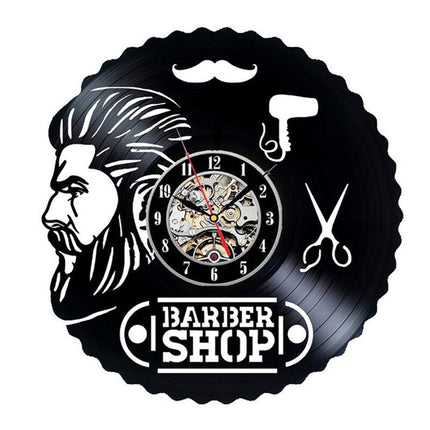 Barbershop vinyl väggklocka för salong