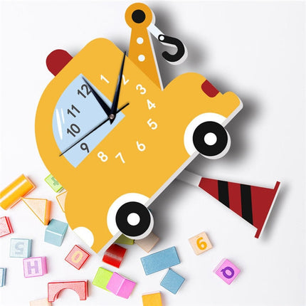 Väggklocka för barn sol och regnbåge