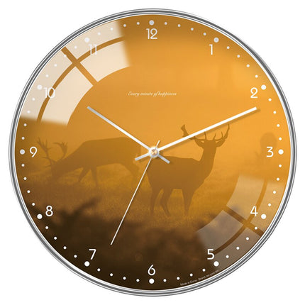 Modern Väggklocka Tvåfärgad Trä Design