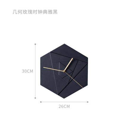 Hexagon Väggklocka 3D Skandinavisk Design