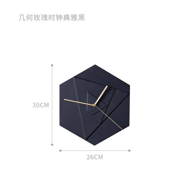 Hexagon Väggklocka 3D Skandinavisk Design