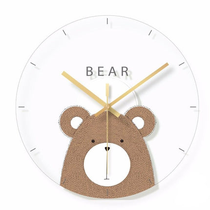 Rolig väggklocka för barnrum räv