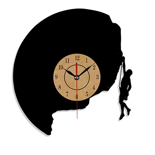 Vinyl väggklocka med klättring motiv