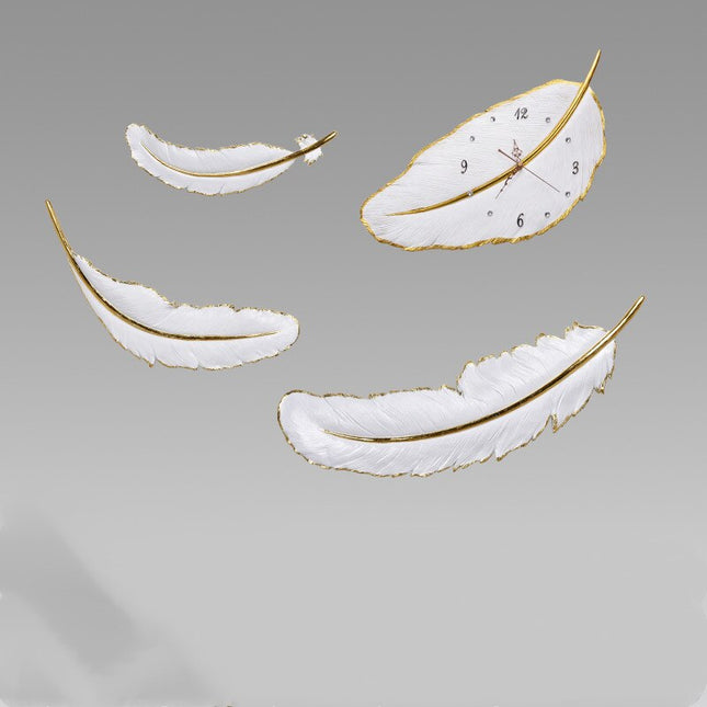 Väggklocka i Form av en Fjäder