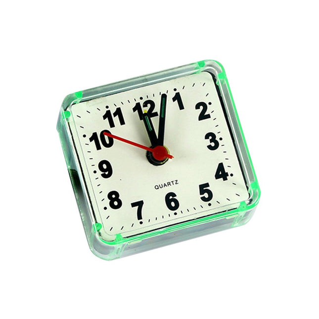 Kompakt transparent analog väckarklocka