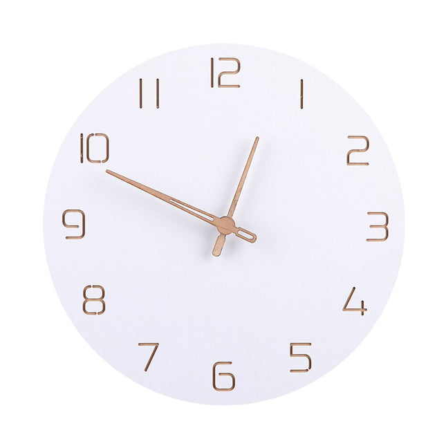 Vit Skandinavisk Väggklocka Minimalistisk Design