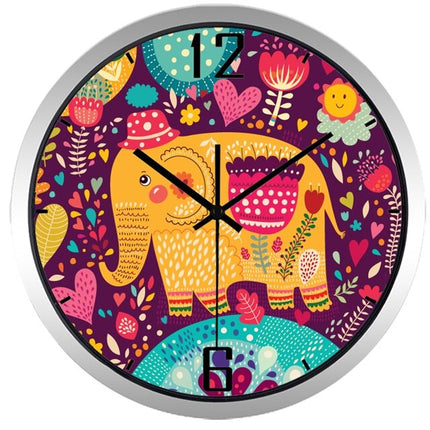 Väggklocka för barn med tecknad mops