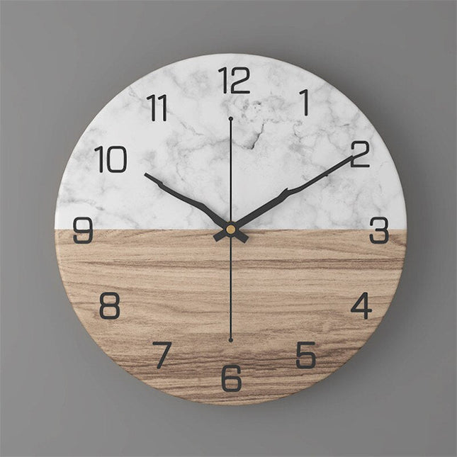 Väggklocka med Elegant Marmor Design