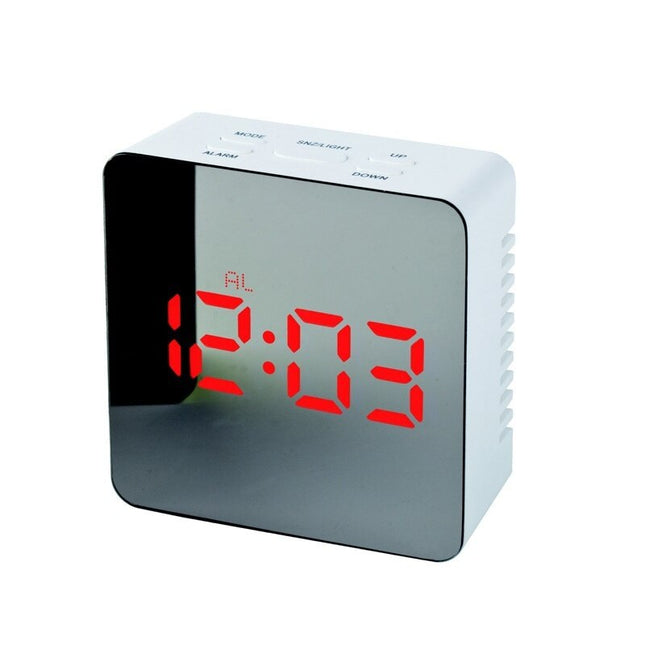 Digital bordsklocka med spegeldisplay