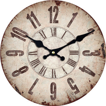 Rustik väggklocka med sliten design