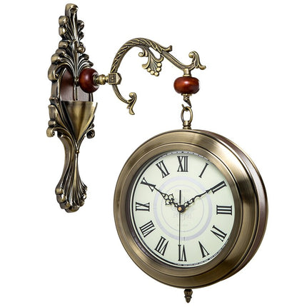 Antik dubbelsidig stationsklocka för vägg