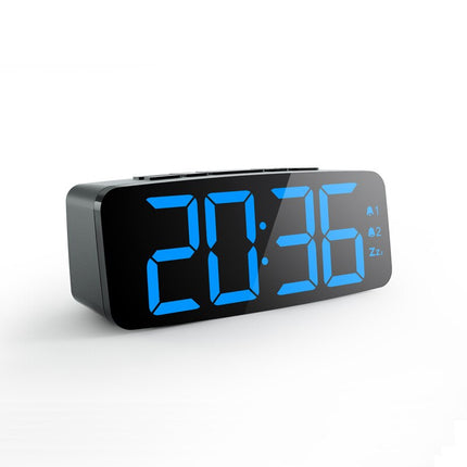 Digital väckarklocka med blå LED-siffror