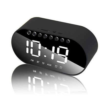 Digital väckarklocka med spegel och radio