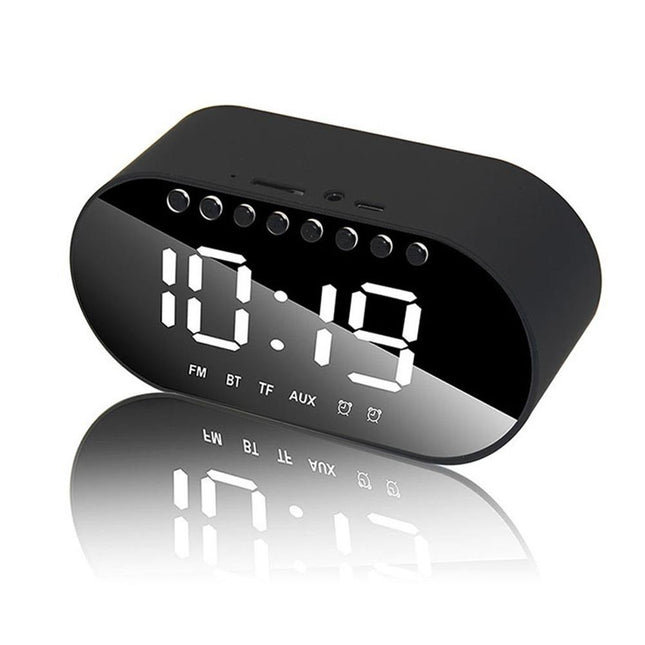 Digital väckarklocka med spegel och radio
