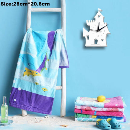 Vit väggklocka raket för barnrum