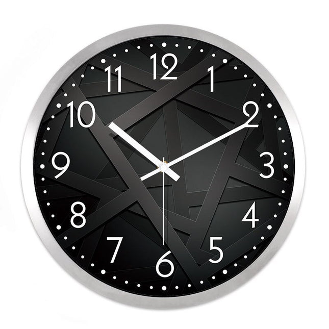 Modern svart väggklocka med 3D-effekt