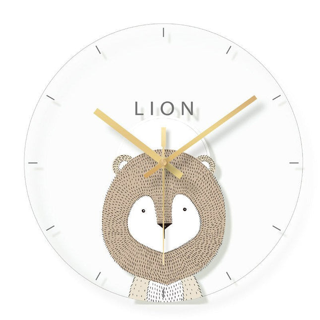 Rolig väggklocka för barnrum räv