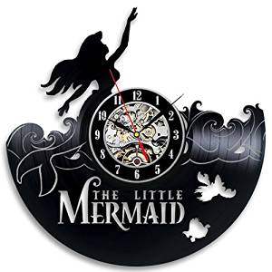 Lilla Sjöjungfrun väggklocka av vinylskiva