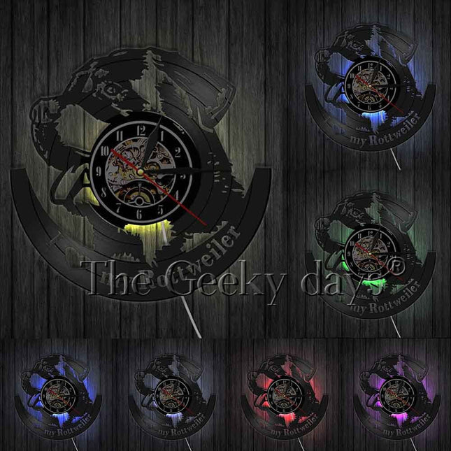 Vinylklocka med Rottweiler hundmotiv