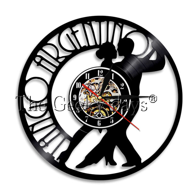 Vinylklocka med tango dansmotiv