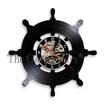 Vinylklocka med ankare marint tema