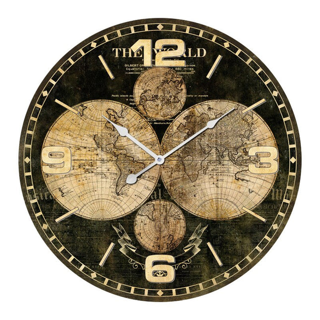 Stor färgglad väggklocka i retrostil