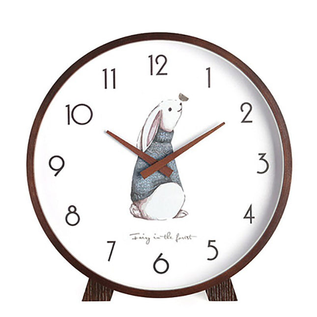 Minimalistisk rund bordsklocka i trä