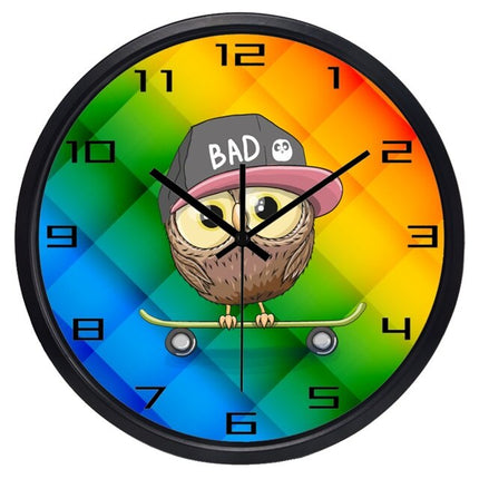 Väggklocka för barn med tecknad mops