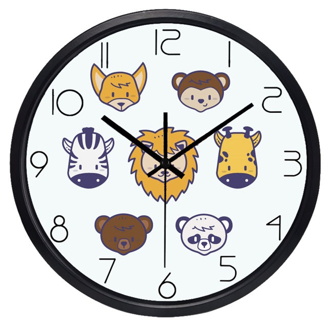 Väggklocka för barn med tecknad mops