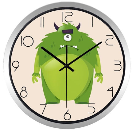 Väggklocka för barn med tecknad mops