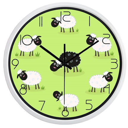 Väggklocka för barn med tecknad mops
