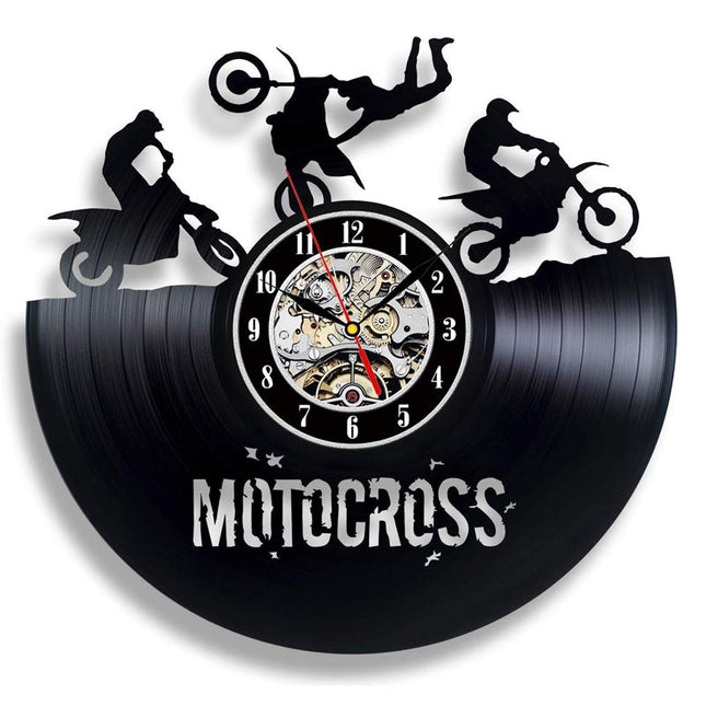 Unik väggklocka med motocross design