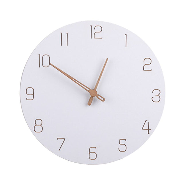 Vit Skandinavisk Väggklocka Minimalistisk Design