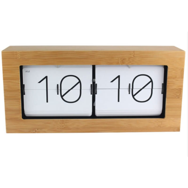 Retro flip-klocka i trä design