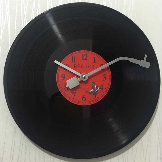 Retro vinylklocka med skivspelare design