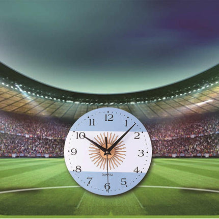 Rund väggklocka med spansk flagga