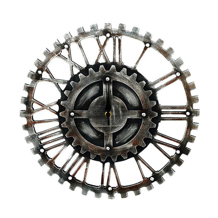 Stor industriell väggklocka i steampunk-stil