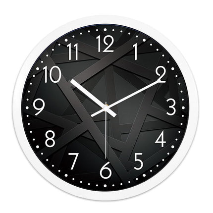 Modern svart väggklocka med 3D-effekt