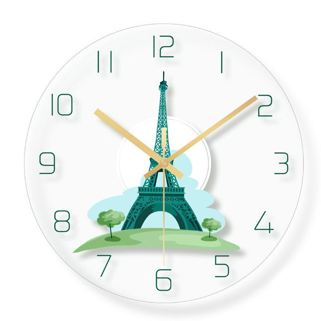 Rolig väggklocka för barnrum räv