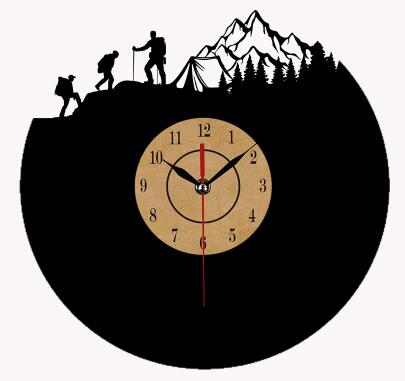 Vinyl väggklocka med klättring motiv