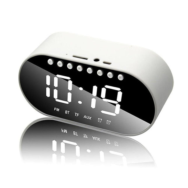 Digital väckarklocka med spegel och radio