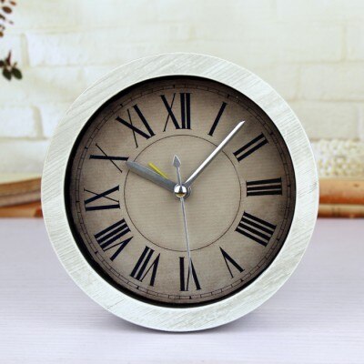 Liten rund retro bordsklocka